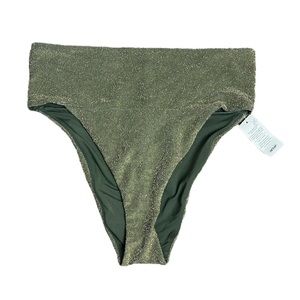 Aerie Real Good High Cut Cheeky Metallic Bikini Bottom